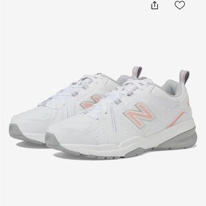 New Balance 608 White and Pink Athletic Shoes